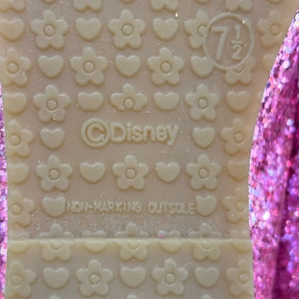 Disney Princess Pink Glitter Sparkle‎ Shoes Sz 7.5 Toddler Girls